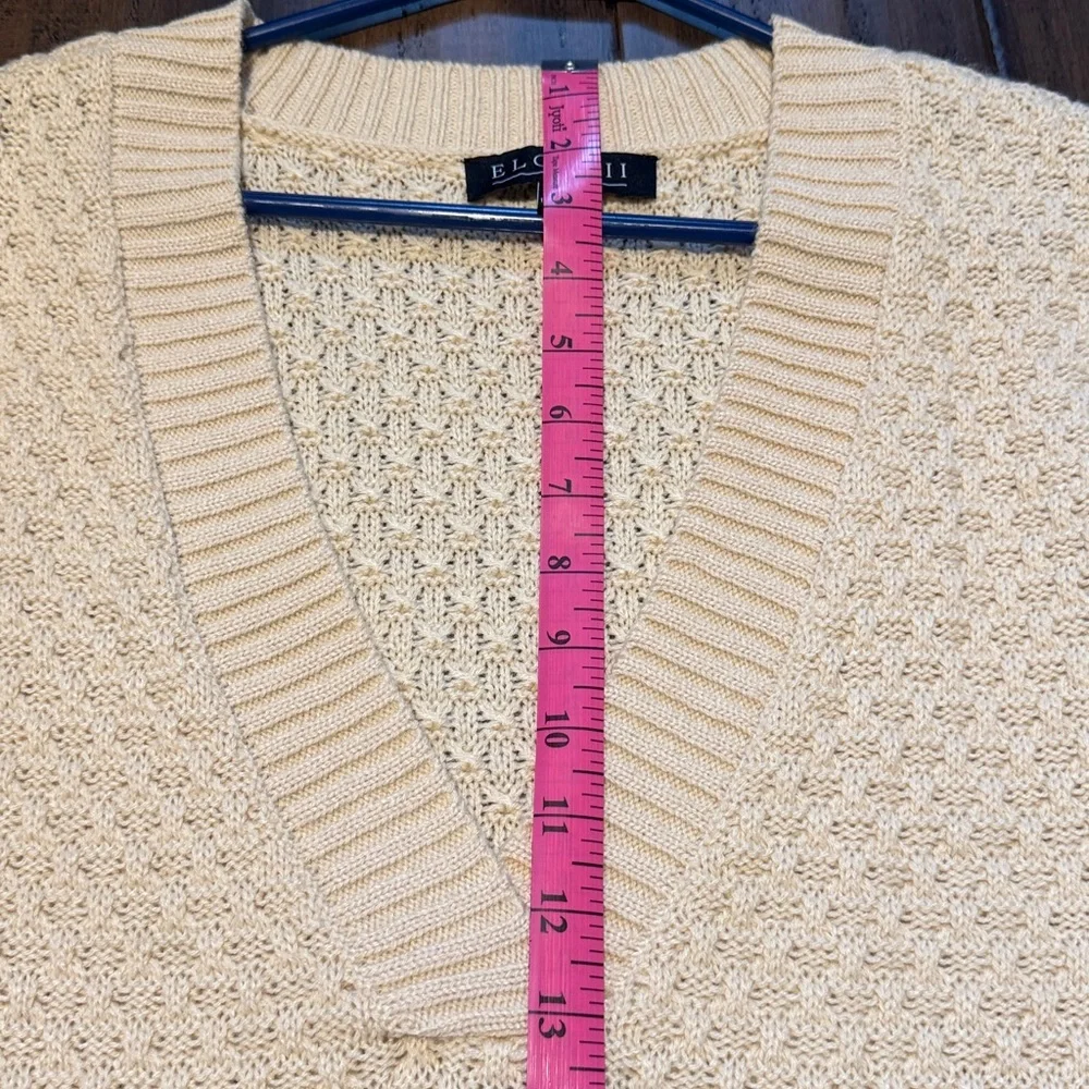 NWOT Eloquii womans plus size cream v neck split hem sweater dress Size 18/20 - Picture 7 of 8